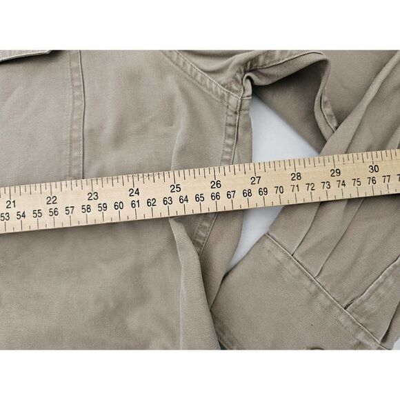 Cabelas Button Down Shirt Mens Sz XL Beige Long Sleeve Canvas Rough Neck - Picture 6 of 13